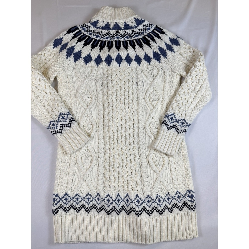 Polo Ralph Lauren Fair Isle Toggle Cardigan Ivory Cable Knit Nordic Sweater Sz S - Picture 5 of 9
